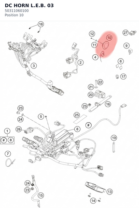 Diagram preview: DC HORN L.E.B. 03 (50311060100)