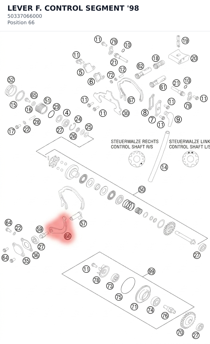 Diagram preview: LEVER F. CONTROL SEGMENT   '98 (50337066000)