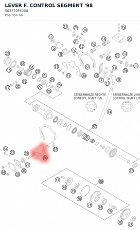 Diagram preview: LEVER F. CONTROL SEGMENT   '98 (50337066000)