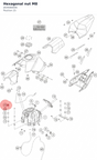 Diagram preview: Hexagonal nut M8 (J934080006)