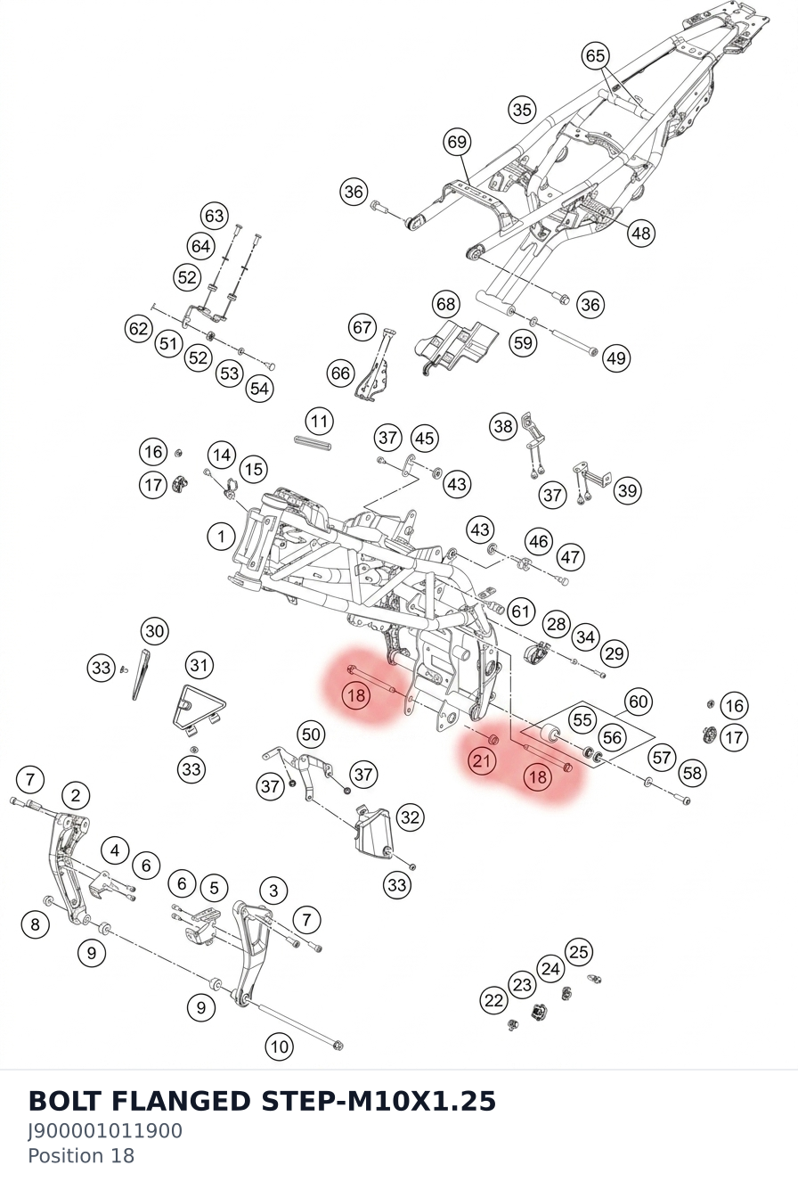 Diagram preview: BOLT FLANGED STEP-M10X1.25 (J900001011900)