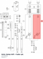 Diagram preview: Axle clamp left + tube cpl. (43570809S1)