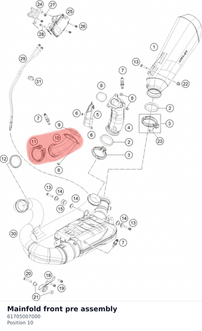 Diagram preview: Mainfold front pre assembly (61705007000)