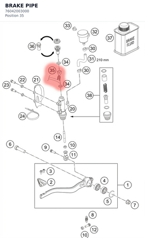 Diagram preview: BRAKE PIPE (76042003000)