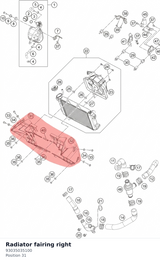 Diagram preview: Radiator fairing right (93035035100)
