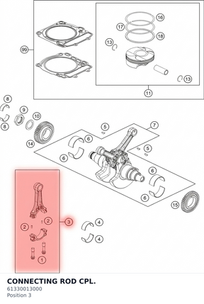Diagram preview: CONNECTING ROD CPL. (61330013000)