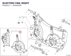 ELECTRIC FAN, RIGHT 55040331A diagram position