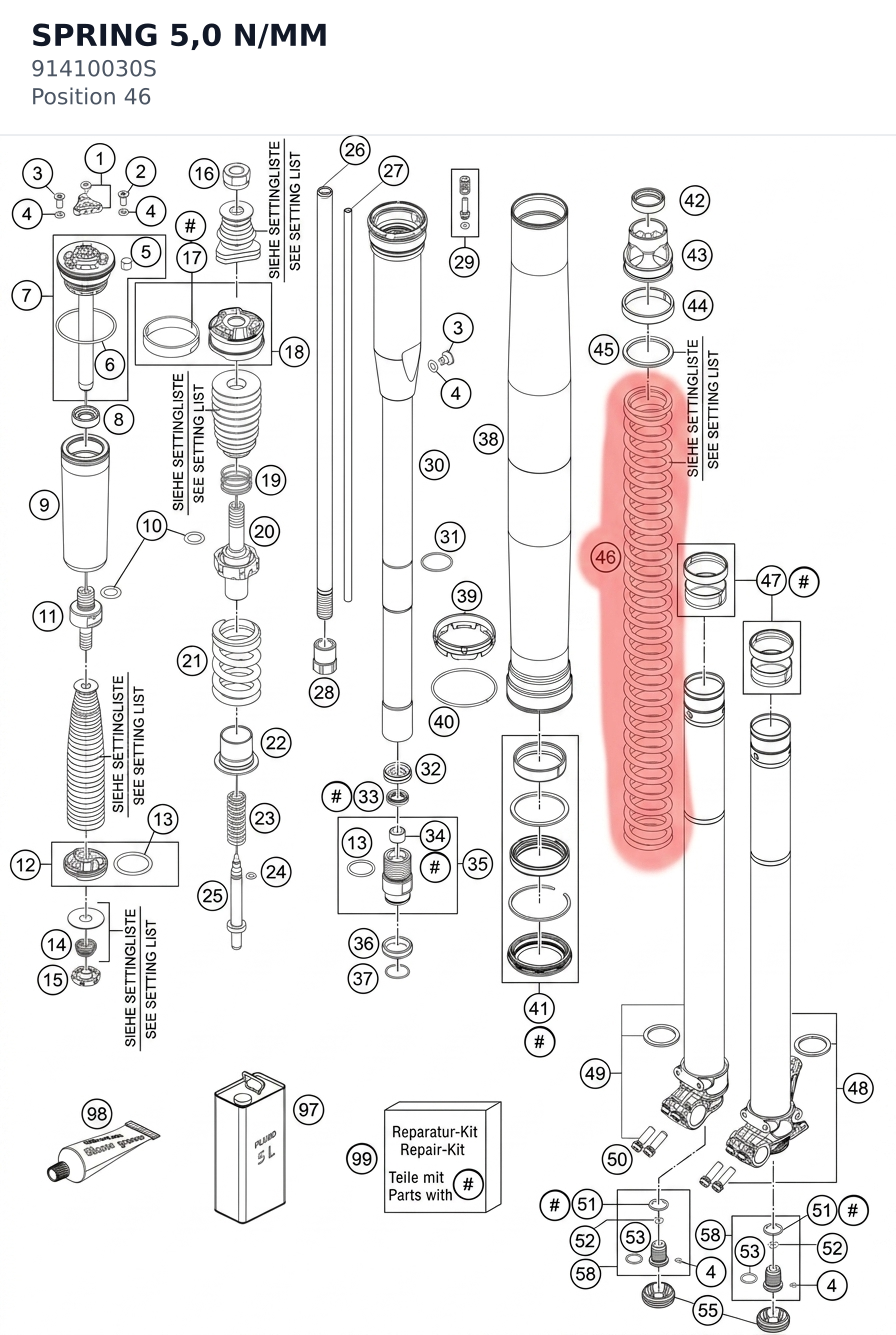 Diagram preview: SPRING 5,0 N/MM (91410030S)
