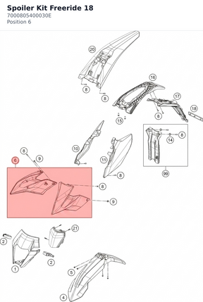 Diagram preview: Spoiler Kit Freeride 18 (7000805400030E)