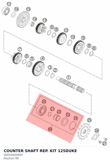 Diagram preview: COUNTER SHAFT REP. KIT 125DUKE (00050000944)