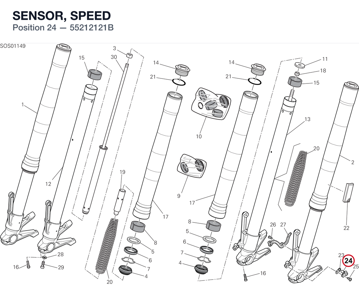 SENSOR, SPEED 55212121B diagram position