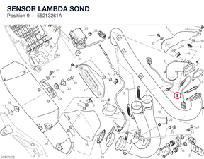 SENSOR LAMBDA SOND 55213261A diagram position