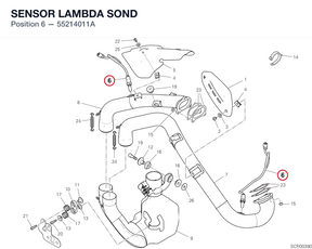 SENSOR LAMBDA SOND 55214011A diagram position