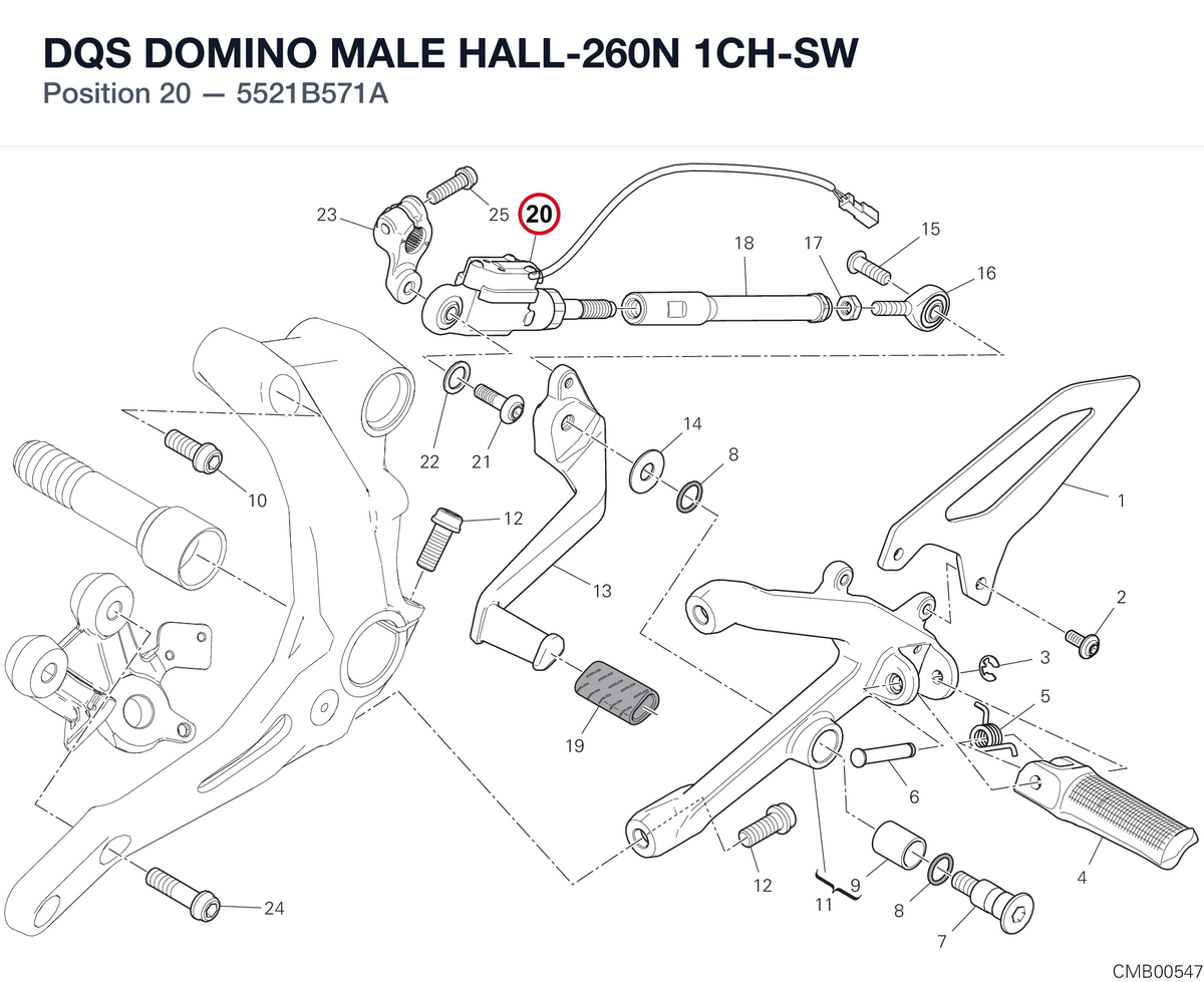 DQS DOMINO MALE HALL-260N 1CH-SW 5521B571A diagram position
