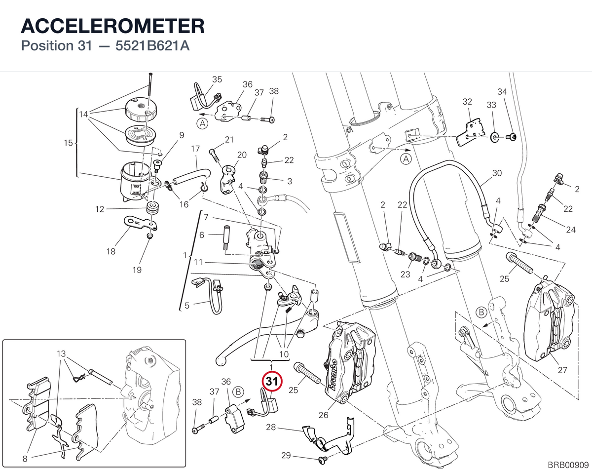 ACCELEROMETER 5521B621A diagram position