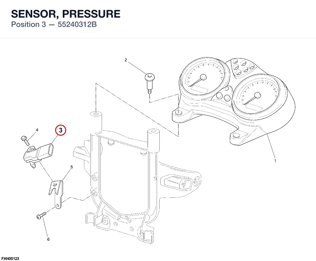 SENSOR, PRESSURE 55240312B diagram position