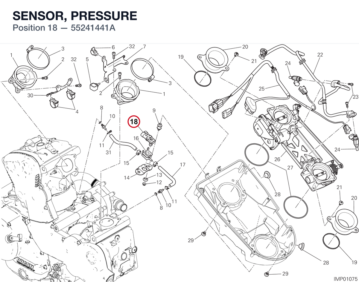 SENSOR, PRESSURE 55241441A diagram position
