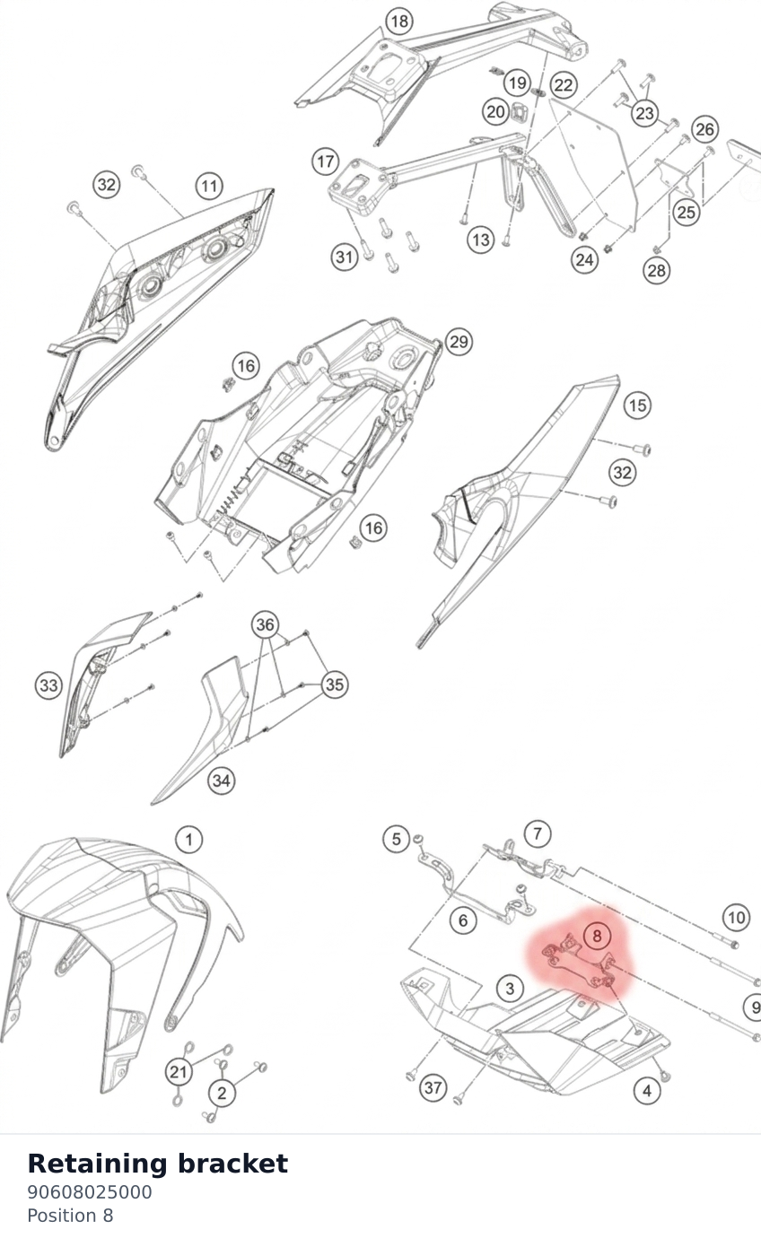 Diagram preview: Retaining bracket (90608025000)