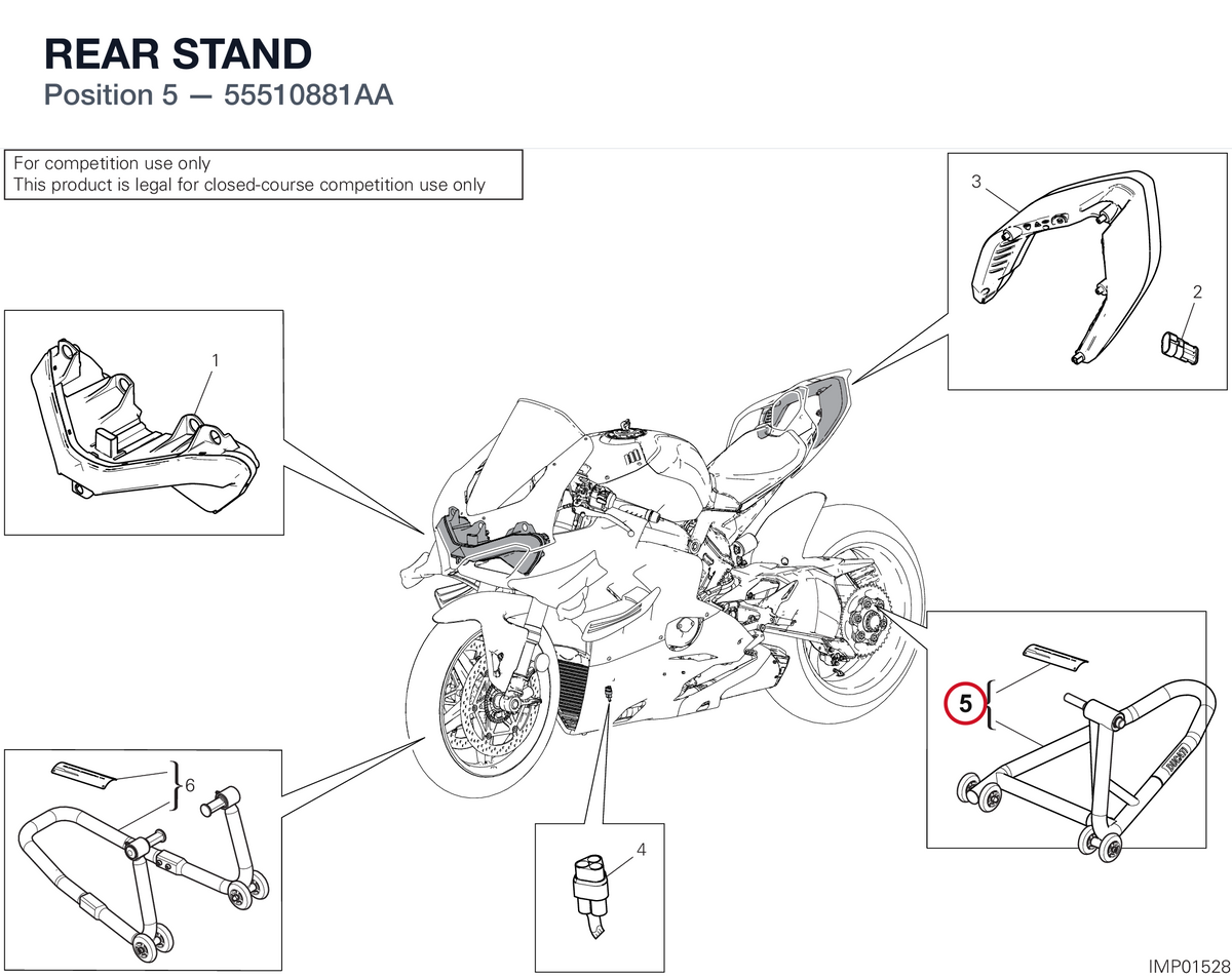 REAR STAND 55510881AA diagram position