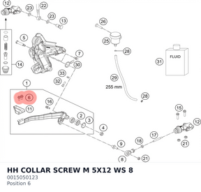 Diagram preview: HH COLLAR SCREW M 5X12    WS 8 (0015050123)