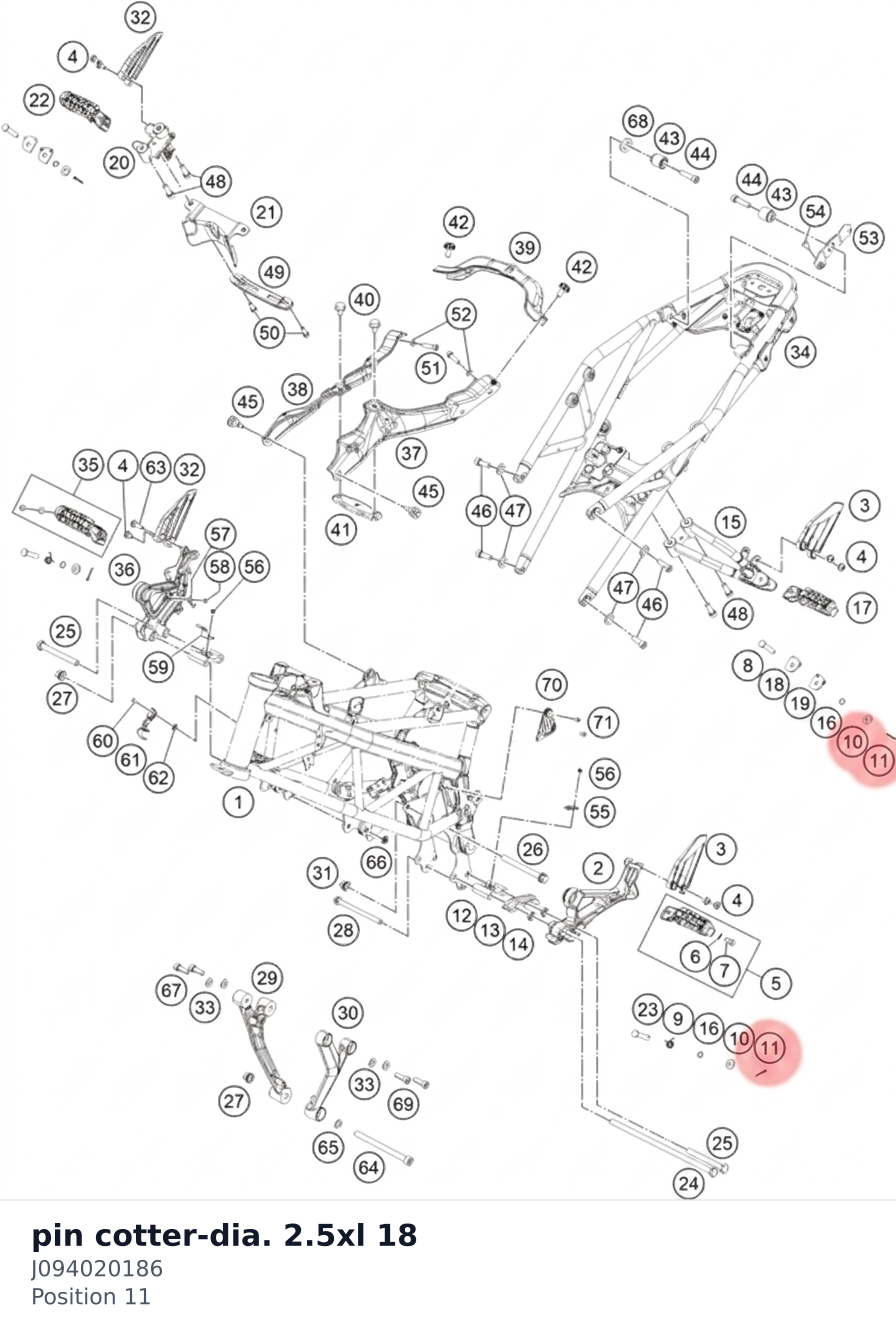 Diagram preview: pin cotter-dia. 2.5xl 18 (J094020186)