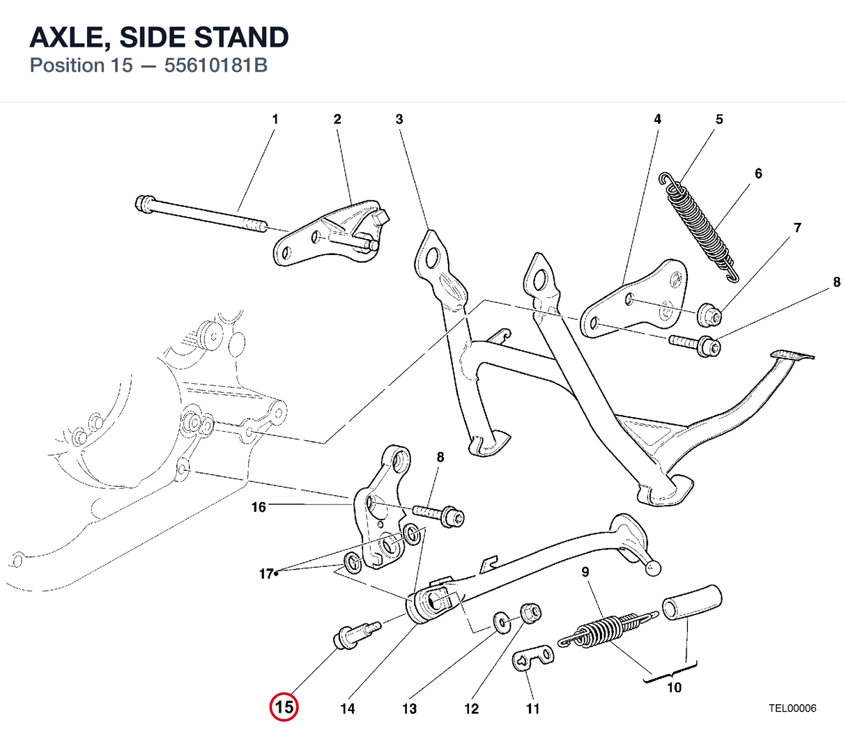 AXLE, SIDE STAND