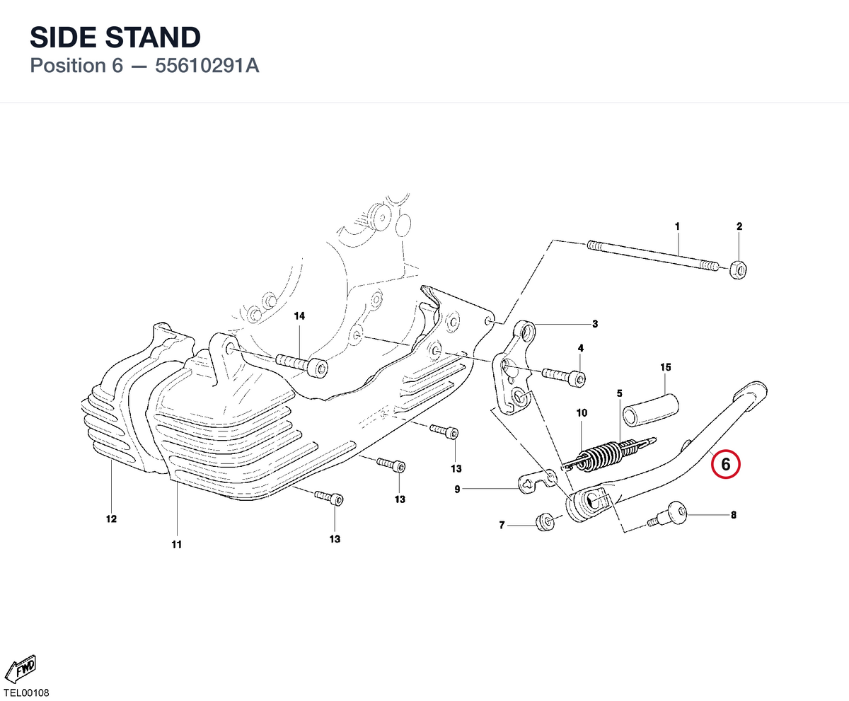 SIDE STAND 55610291A diagram position