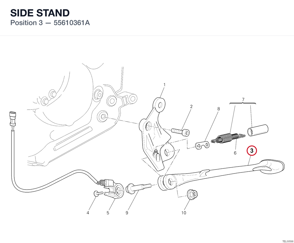 SIDE STAND 55610361A diagram position