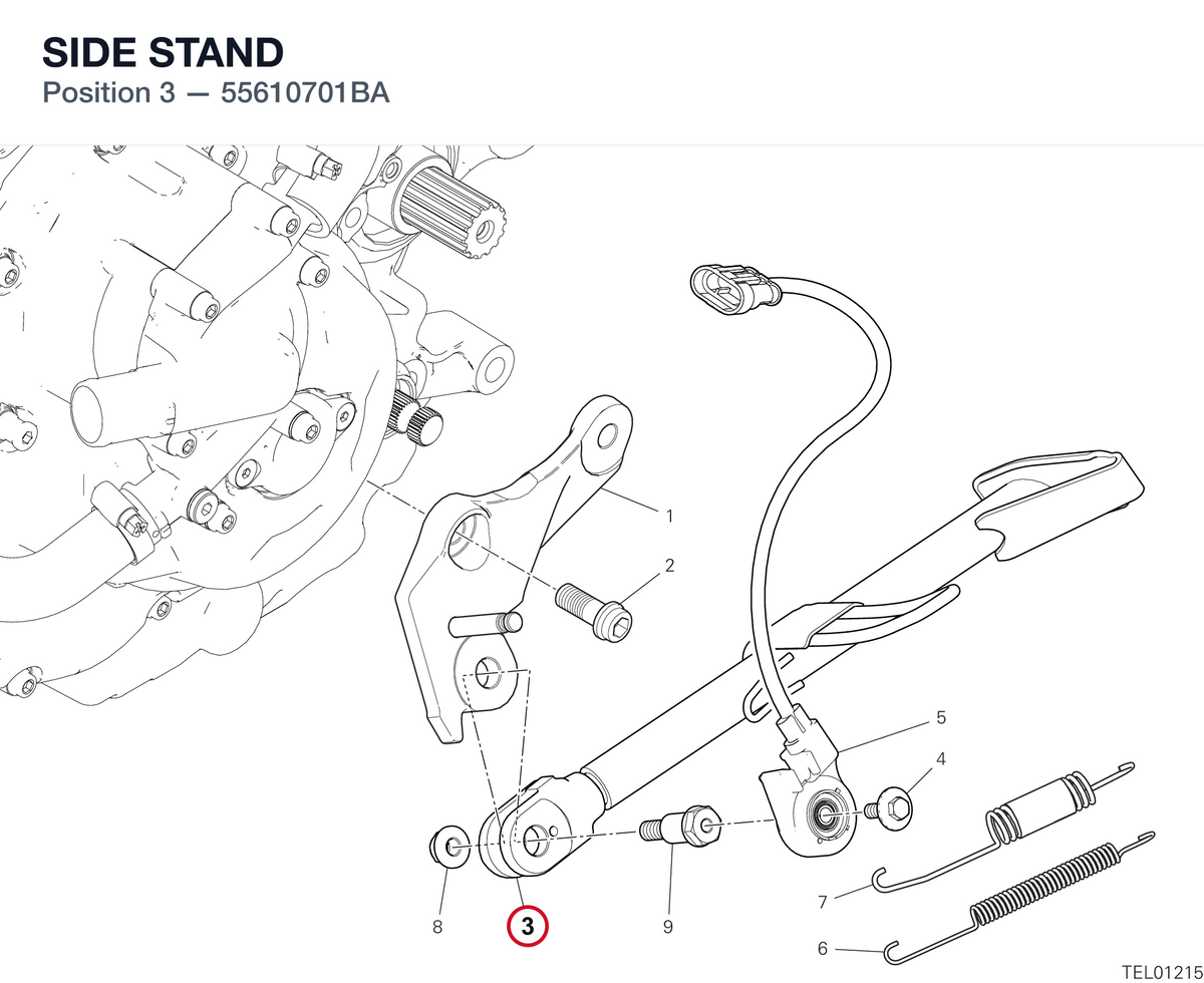 SIDE STAND 55610701BA diagram position
