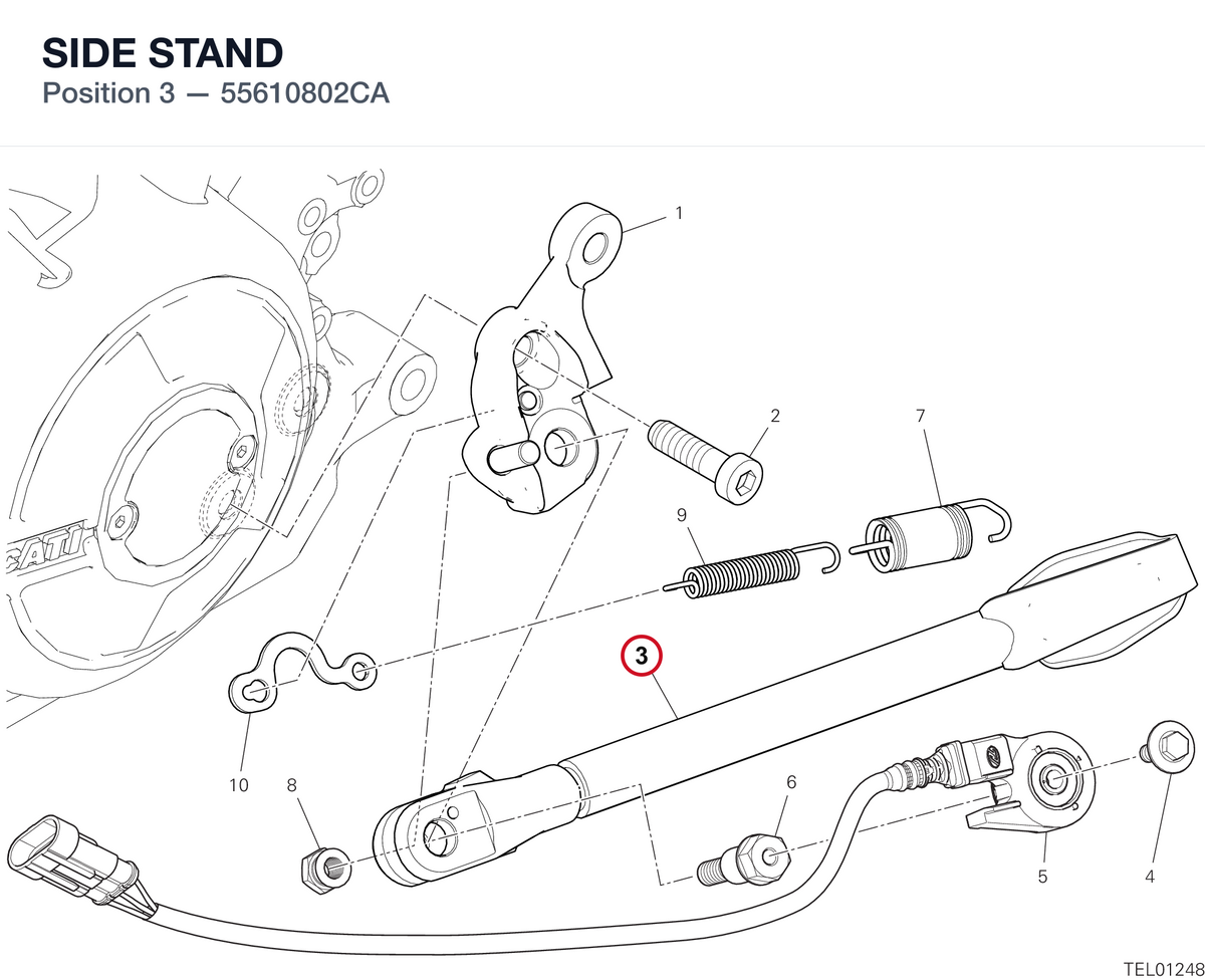 SIDE STAND 55610802CA diagram position