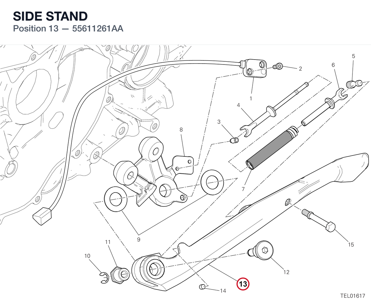 SIDE STAND 55611261AA diagram position