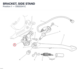 BRACKET, SIDE STAND 55620341C diagram position