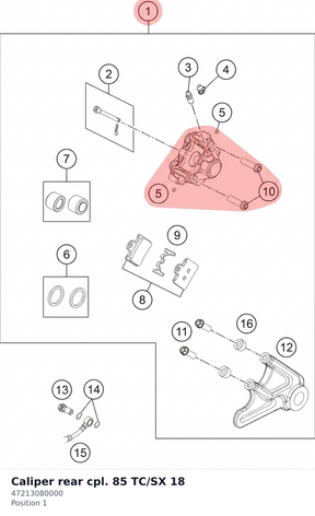 Diagram preview: Caliper rear cpl. 85 TC/SX 18 (47213080000)
