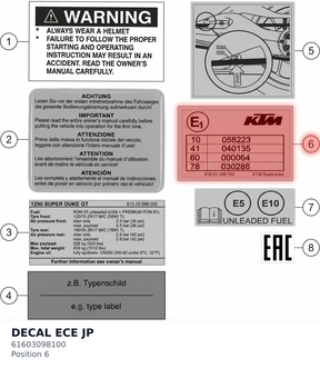 Diagram preview: DECAL ECE JP (61603098100)