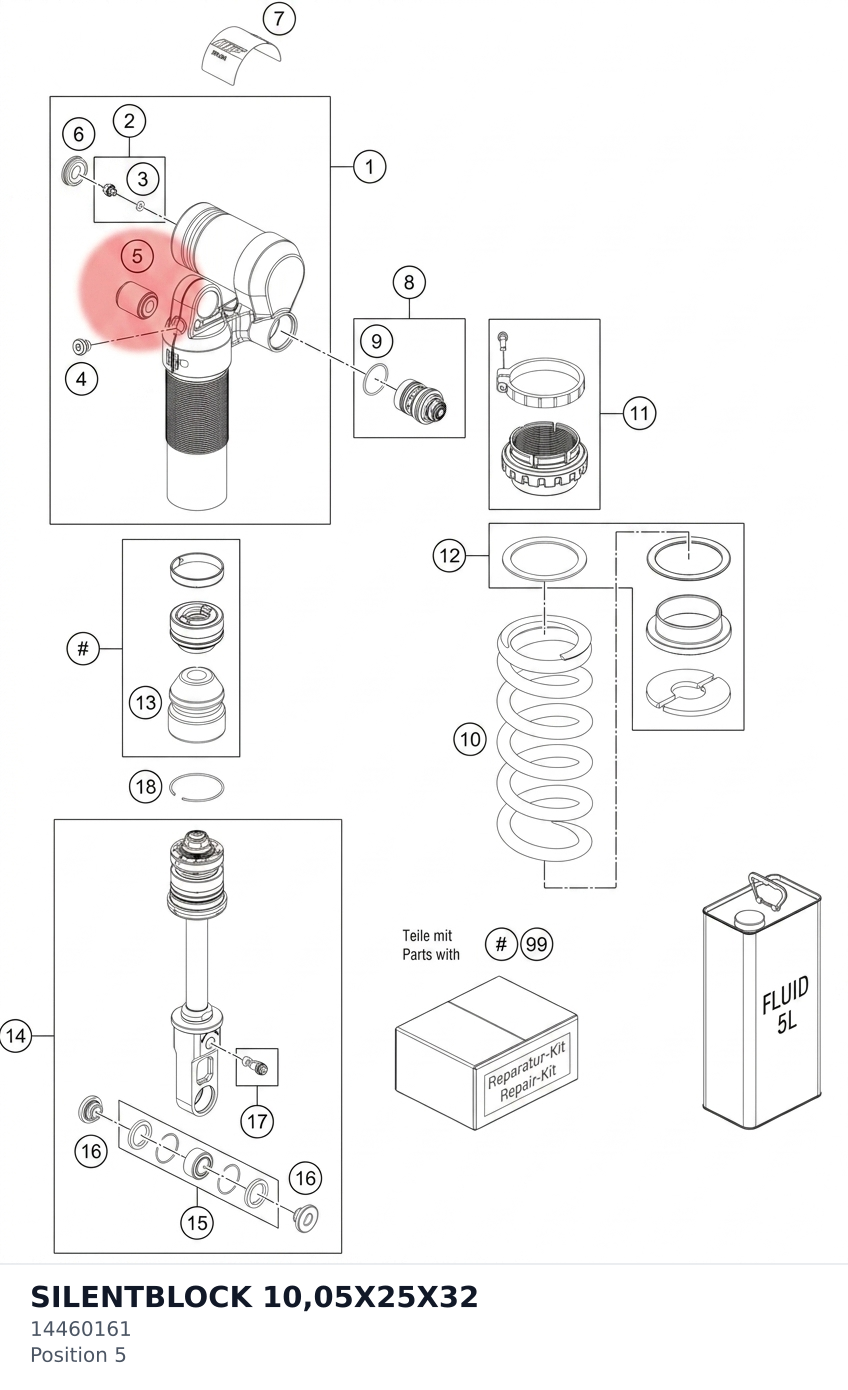 Diagram preview: SILENTBLOCK 10,05X25X32 (14460161)