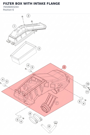 Diagram preview: FILTER BOX WITH INTAKE FLANGE (76506003244)