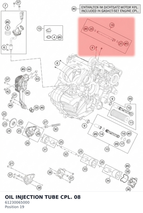Diagram preview: OIL INJECTION TUBE CPL.     08 (61230065000)