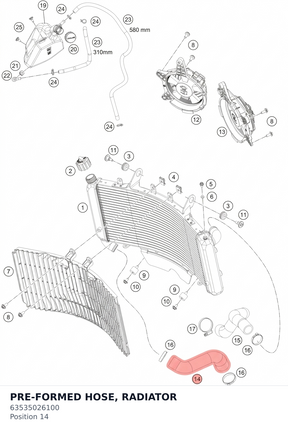 Diagram preview: PRE-FORMED HOSE, RADIATOR (63535026100)
