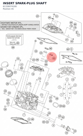 Diagram preview: INSERT SPARK-PLUG SHAFT (61336074100)