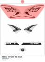 Diagram preview: DECAL KIT 200 RC  2014 (90908099000)