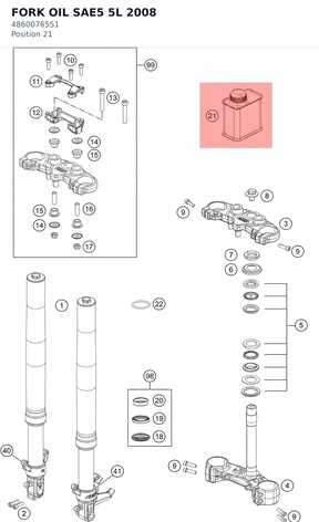 Diagram preview: FORK OIL SAE5 5L 2008 (48600765S1)