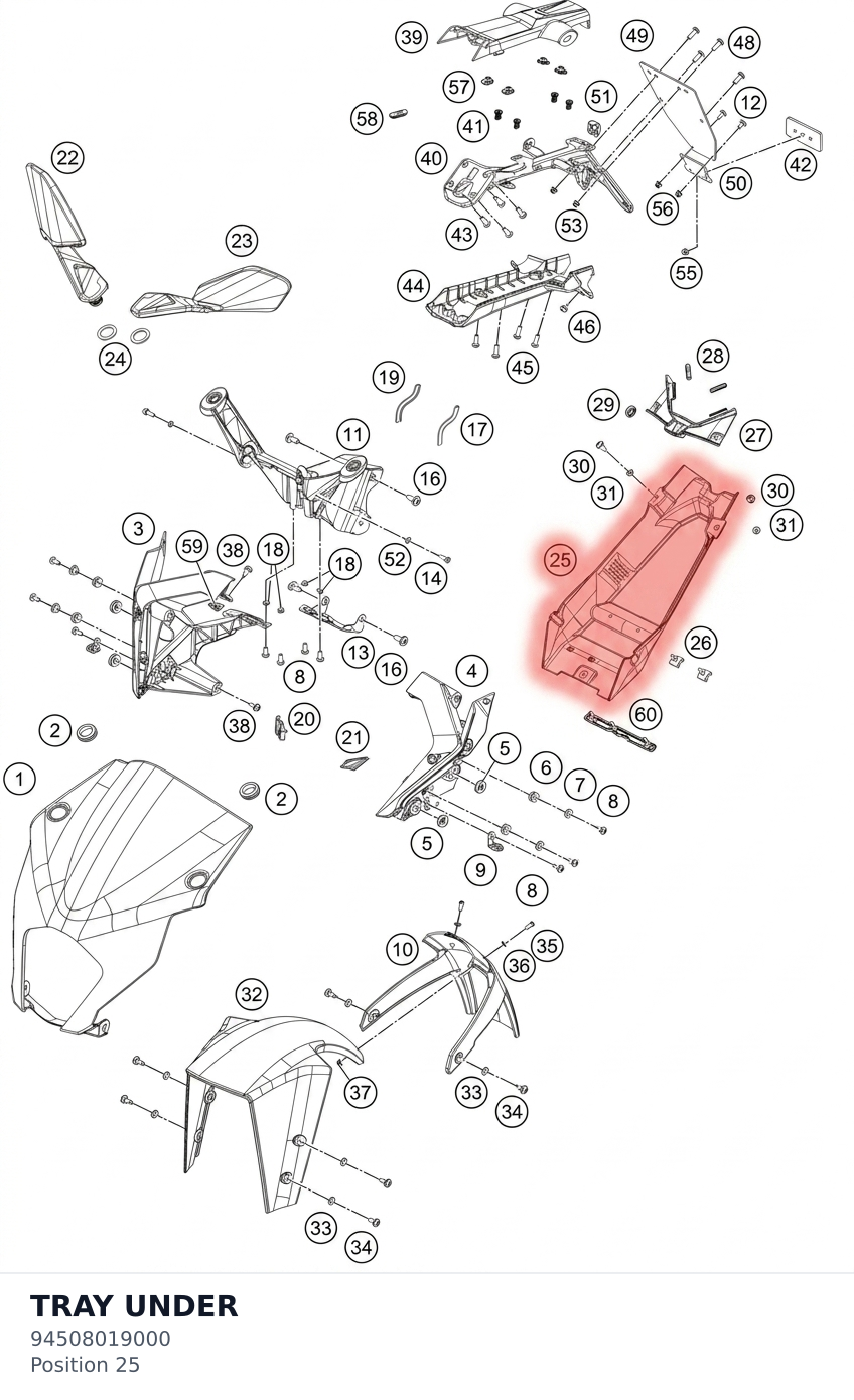 Diagram preview: TRAY UNDER (94508019000)