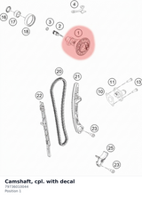 Diagram preview: Camshaft, cpl. with decal (79736010044)