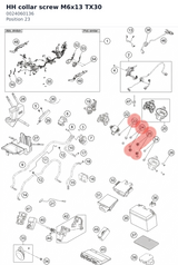 Diagram preview: HH collar screw M6x13 TX30 (0024060136)
