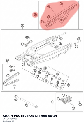 Diagram preview: CHAIN PROTECTION KIT 690 08-14 (76504060010)