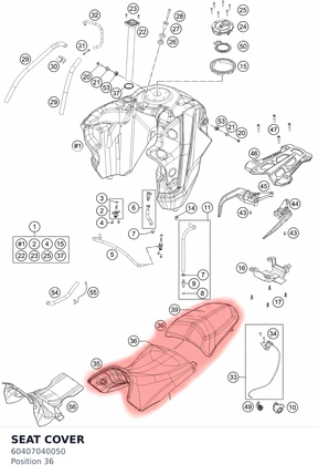 Diagram preview: SEAT COVER (60407040050)