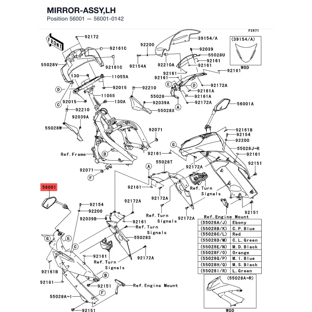 Kawasaki OEM – MIRROR-ASSY,LH product image