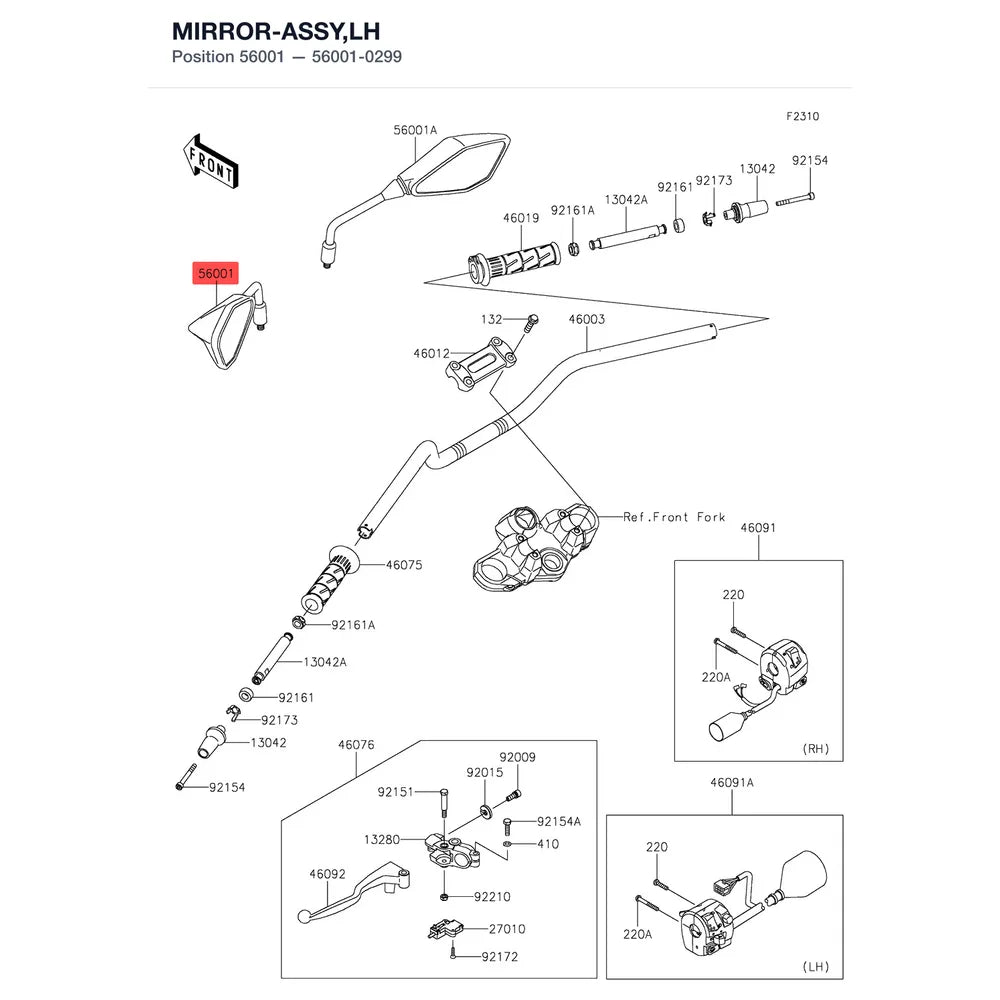Kawasaki OEM – MIRROR-ASSY,LH product image