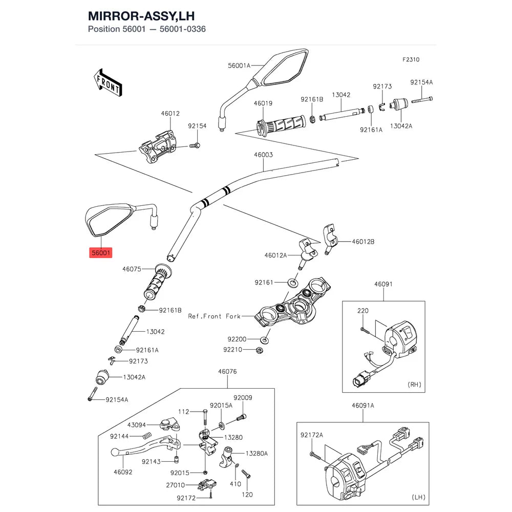 Kawasaki OEM – MIRROR-ASSY,LH product image