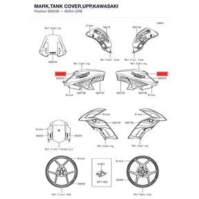 Kawasaki OEM – MARK,TANK COVER,UPP,K product image